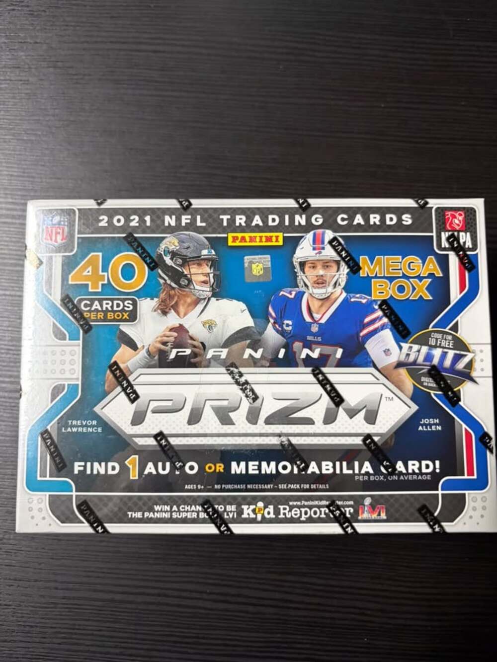 Panini 2021 Prizm NFL Football Trading Cards Mega Box 40 Cards (Sealed, Read)